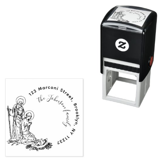 ラウンドエレガント出生シーンファミリ差出人住所 セルフインキングスタンプ (インサイチュ)