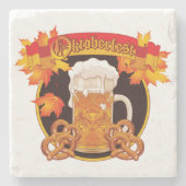 ラウンドオクトーバーフェストお祝いデザイン ストーンコースター (正面)