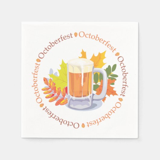 ラウンドオクトーバーフェスト スタンダードカクテルナプキン (正面)