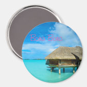 ラウンドオーバーウォーターバンガローオンボラボラ文字マグネット マグネット (正面/裏面)