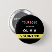 ラウンドカスタムイベントボランティアバッジ名タグロゴ 缶バッジ (正面&裏面)