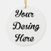 ラウンドカスタムクリスマスセラミックオーナメント セラミックオーナメント (正面)