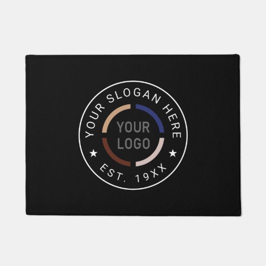ラウンドカスタムロゴビジネスブランド ドアマット (正面)
