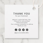 ラウンドカスタムロゴブランド製品つるのラベル フェイバータグ (裏面)