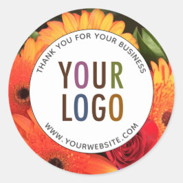 ラウンドカスタムロゴ&写真のシールをありがとう ラウンドシール
