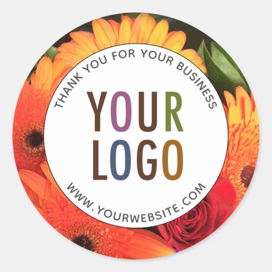 ラウンドカスタムロゴ&写真のシールをありがとう ラウンドシール (正面)