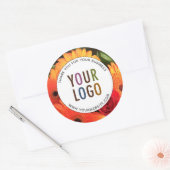 ラウンドカスタムロゴ&写真のシールをありがとう ラウンドシール (封筒)