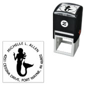 ラウンドカスタム差出人住所マーメイドスタンプ セルフインキングスタンプ (インサイチュ)