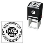 ラウンドカスタム文字（ロゴ付き） セルフインキングスタンプ (インサイチュ)