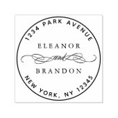 ラウンドカップル名結婚の差出人住所 セルフインキングスタンプ (デザイン)