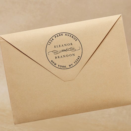 ラウンドカップル名結婚の差出人住所 セルフインキングスタンプ