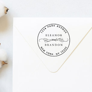 ラウンドカップル名結婚の差出人住所 ラバースタンプ