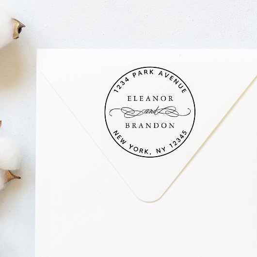 ラウンドカップル名結婚の差出人住所 ラバースタンプ