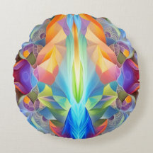 ラウンドカラフル抽象芸術装飾用クッション