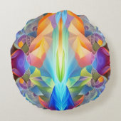 ラウンドカラフル抽象芸術装飾用クッション ラウンドクッション (裏面)