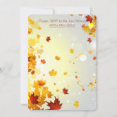 ラウンドカラフル秋ブライダルシャワー招待状 招待状 (裏面)