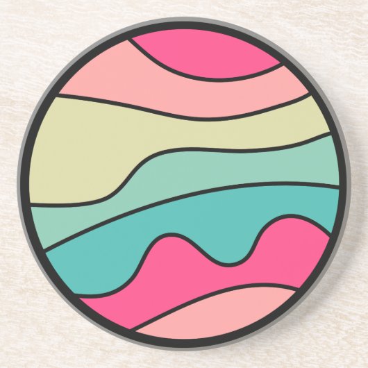 ラウンドカラー抽象芸術160422(01) コースター (正面)