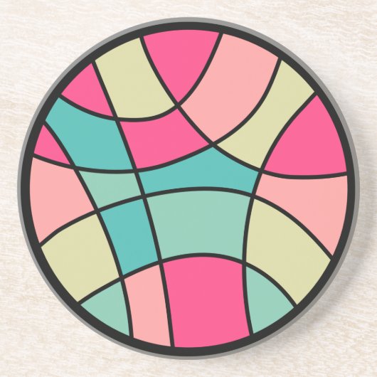 ラウンドカラー抽象芸術160422(06) コースター (正面)