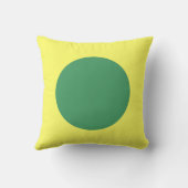 ラウンドカラー – アーミーグリーンとリトルイエロー クッション (裏面)