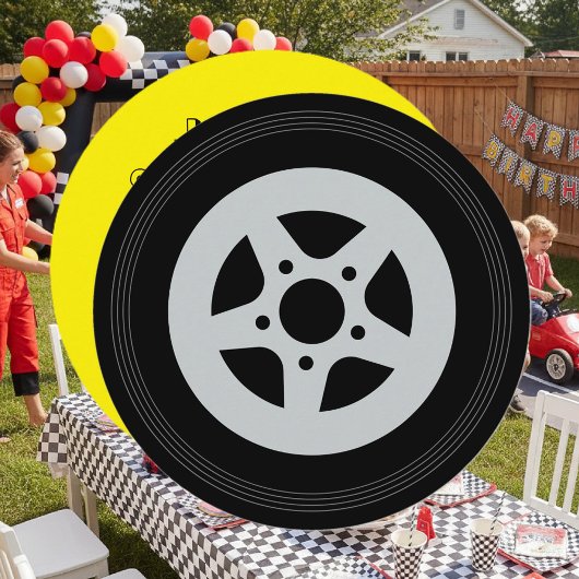 ラウンドキッズオートレースバースデーパーティ招待状 招待状