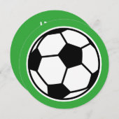 ラウンドキッズサッカーバースデーパーティ招待状 招待状 (正面/裏面)