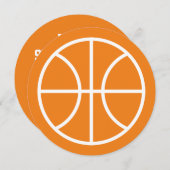 ラウンドキッズバスケットボールバースデーパーティ招待状 招待状 (正面/裏面)