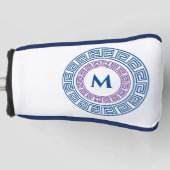 ラウンドギリシャ鍵カスタムモノグラム ゴルフヘッドカバー (正面)