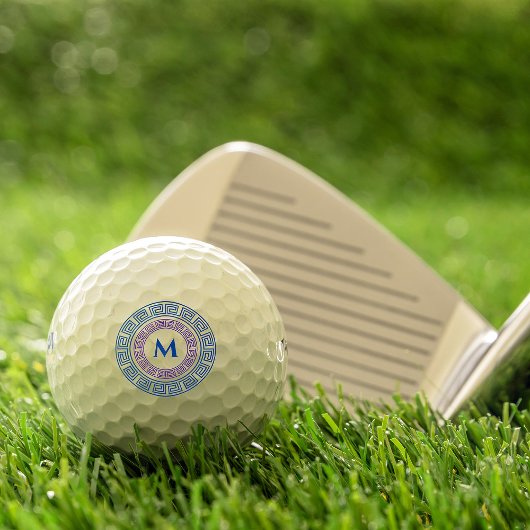 ラウンドギリシャ鍵カスタムモノグラム ゴルフボール
