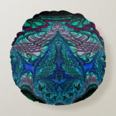 ラウンドクッションピーコックブルーグリーン ラウンドクッション (正面)