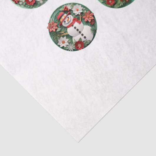 ラウンドクリスマスイメージDIYデコページオーナメントクラフト 薄葉紙 (詳細)