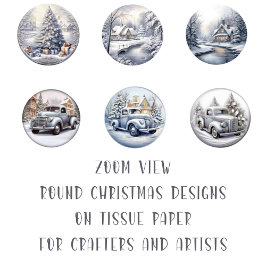 ラウンドクリスマスイメージDIYデコページオーナメントクラフト 薄葉紙