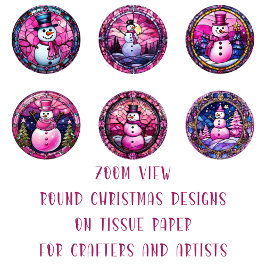 ラウンドクリスマスイメージDIYデコページオーナメントクラフト 薄葉紙