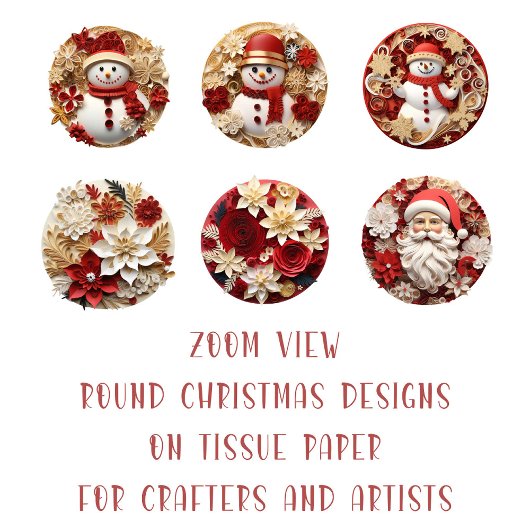 ラウンドクリスマスイメージDIYデコページオーナメントクラフト 薄葉紙