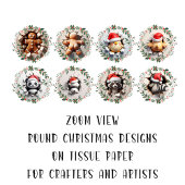 ラウンドクリスマスイメージDIYデコページオーナメントクラフト 薄葉紙