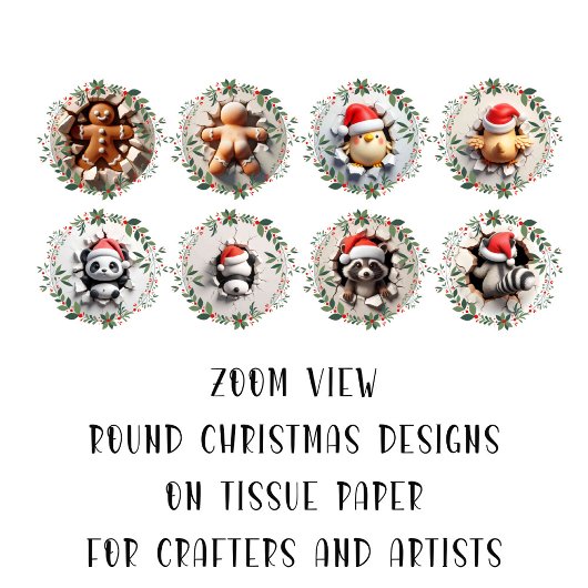 ラウンドクリスマスイメージDIYデコページオーナメントクラフト 薄葉紙