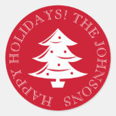 ラウンドクリスマスツリーのシールと封筒用シール ラウンドシール (正面)