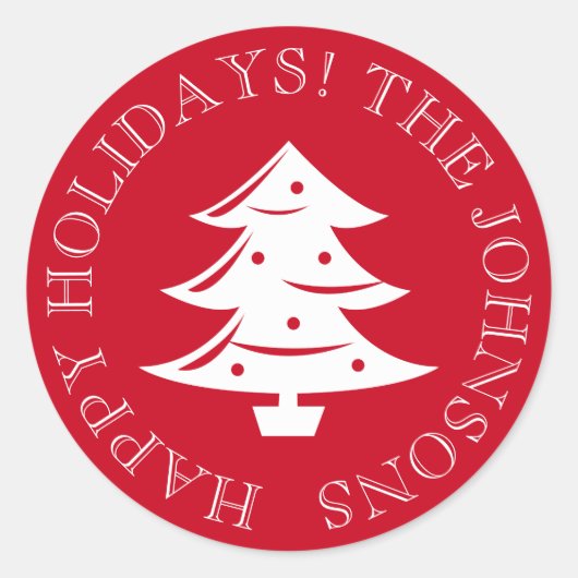 ラウンドクリスマスツリーのシールと封筒用シール ラウンドシール (正面)