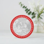 ラウンドクリスマスパーティの招待状 | 写真の追加 招待状 (スタンド正面)