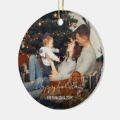 ラウンドクリスマスホリデーセラミックオーナメント セラミックオーナメント (左)