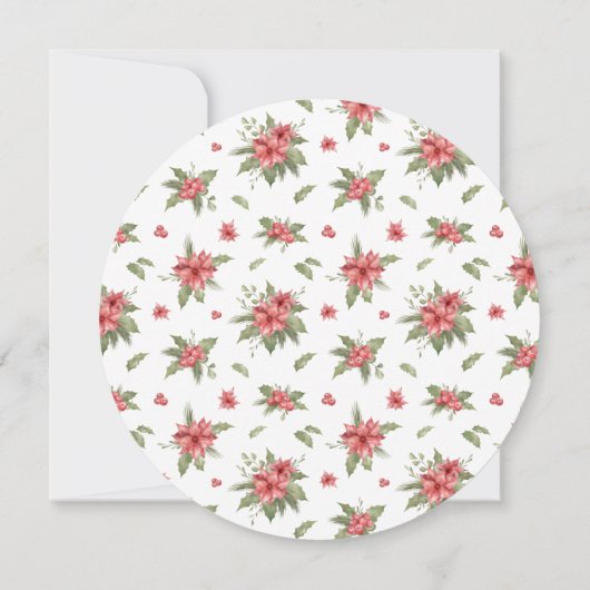 ラウンドクリスマスリースフォトカード 案内状 (裏面)