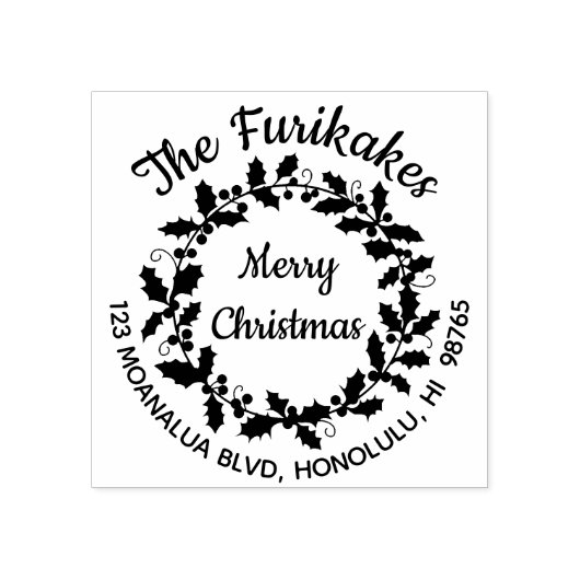 ラウンドクリスマス差出人住所ラバースタンプリース ラバースタンプ (インプリント)