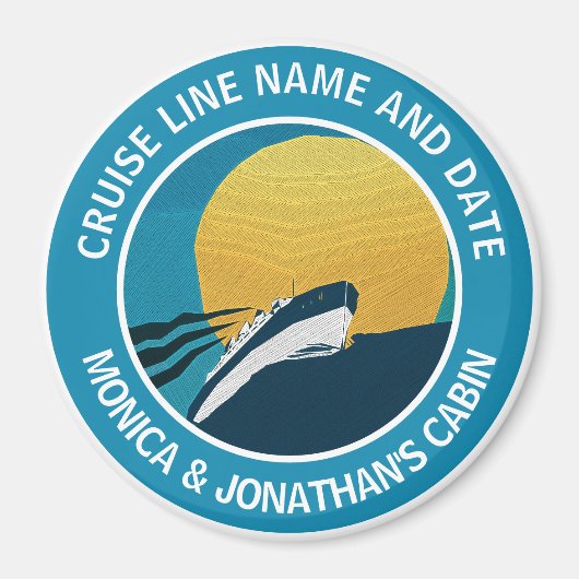 ラウンドクルーズキャビンのドアパーソナライズされた名 マグネット (正面)