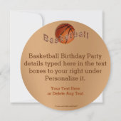 ラウンドクールカスタムバスケ誕生日招待状 招待状 (裏面)