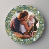 ラウンドグリーンクリスマススノーフレーク写真 シーズンカード