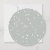 ラウンドグレーグリーンきらめくライツクリスマスパーティー 招待状 (裏面)