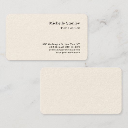 ラウンドコーナーのシグネチャークリーム魅力的 名刺 (正面/裏面)