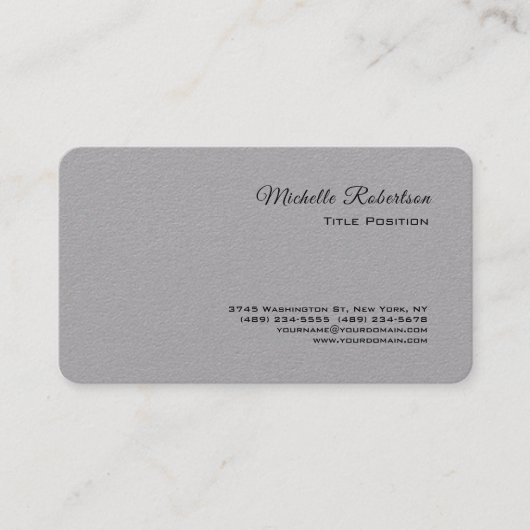 ラウンドコーナーグレイモダンミニマルプロフェッショナル 名刺 (正面)