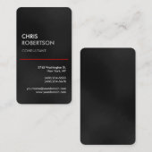 ラウンドコーナーグレーレッド魅力的な名刺 名刺 (正面/裏面)