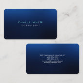 ラウンドコーナーナイトブルーエレガントプロフェッショナル 名刺 (正面/裏面)