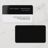 ラウンドコーナーブラックグレーホワイトプロフェッショナル モダン 名刺 (正面/裏面)